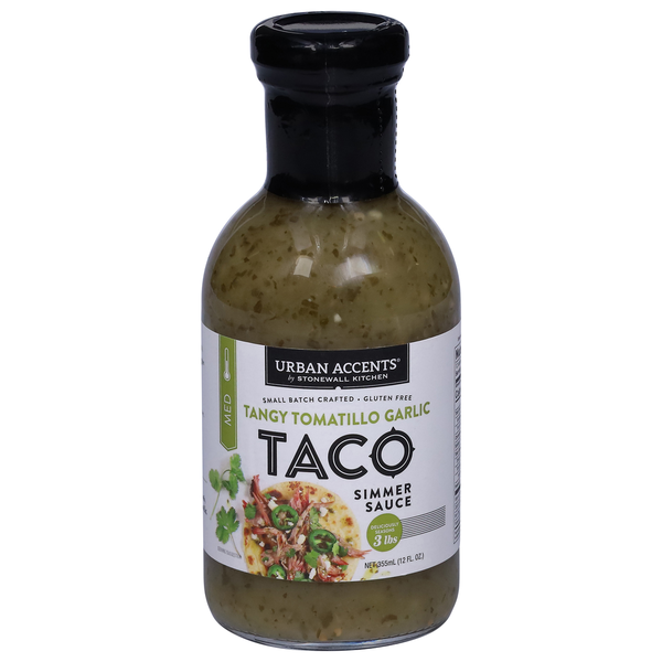 Latino Foods Urban Accents Simmer Sauce, Tangy Tomatillo Garlic, Taco hero