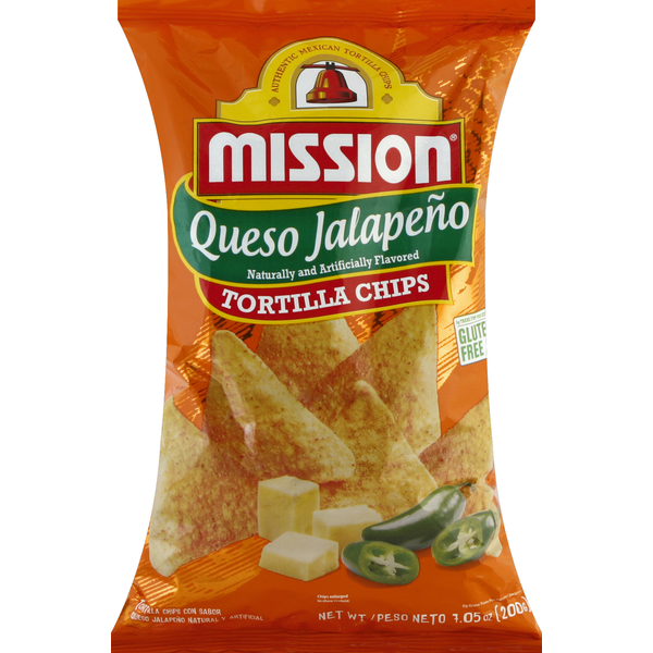 Chips & Pretzels Mission Queso Jalapeño Tortilla Chips hero