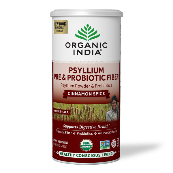 Probiotics & Digestion ORGANIC INDIA Psyllium Pre & Probiotic Fiber Cinnamon Spice hero