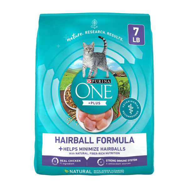 Cat Food & Care Purina ONE Natural Cat Food for Hairball Control, +PLUS Hairball Formula hero