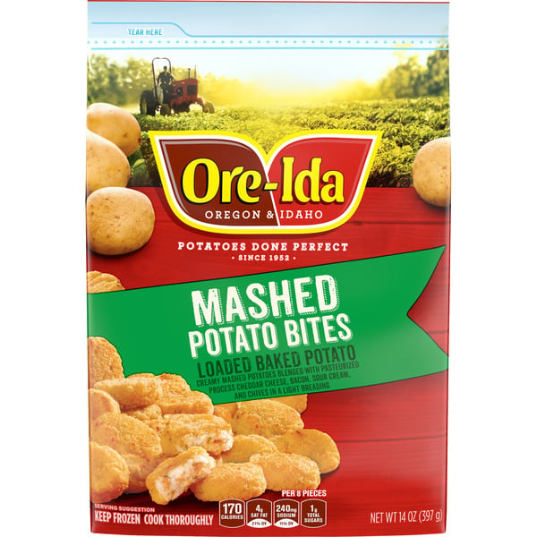 Frozen Appetizers & Sides Ore-Ida Baked Loaded Mashed Potato Bites Frozen Snacks hero