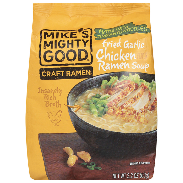 Prepared Soups & Salads Mike's Mighty Good Ramen Soup, Fried Garlic Chicken Flavor hero