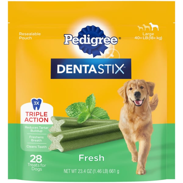 Dog Food Pedigree Dentastix Fresh Flavor Large Dog Dental Chew Dog Treats hero