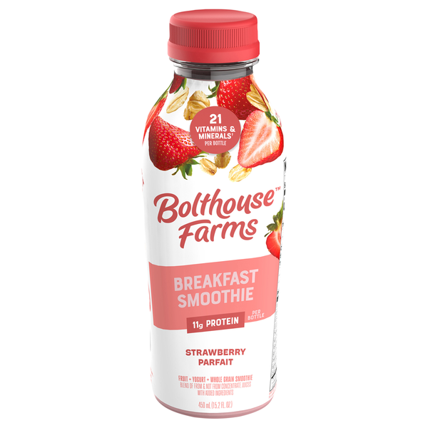 Refrigerated Bolthouse Farms Strawberry Parfait Breakfast Smoothie hero