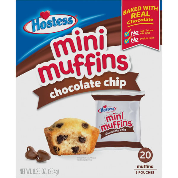 Bakery Desserts Hostess Chocolate Chip Mini Muffins Pouches hero