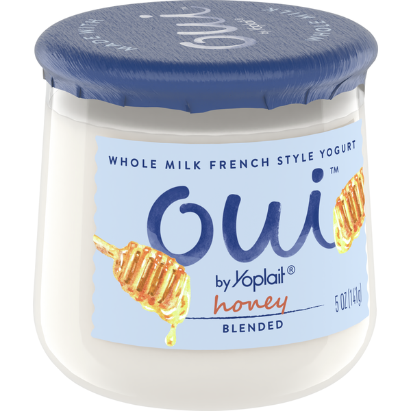 Yogurt/Kefir Yoplait Oui French Style Honey Whole Milk Yogurt, Glass Yogurt Jar hero