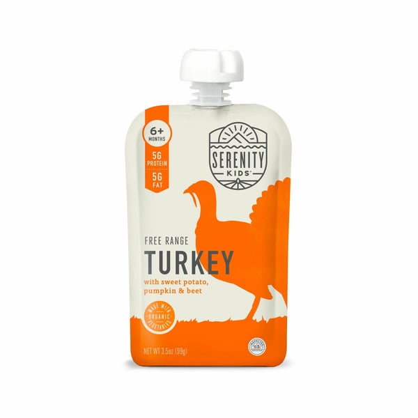 Baby Food & Formula Serenity Kids Free Range Turkey with Organic Sweet Potato, Pumpkin, & Beet hero