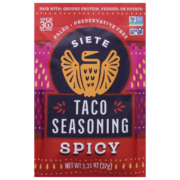 Spices & Seasonings Siete Taco Seasoning, Spicy hero