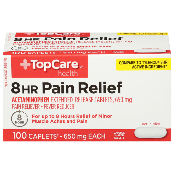 Muscles, Joints & Pain Relief TopCare Pain Relief, 8HR, 650 mg, Caplets hero