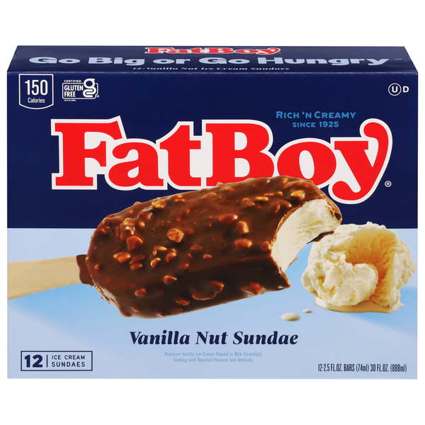 Ice Cream & Ice FatBoy Ice Cream Bars, Vanilla Nut Sundae hero