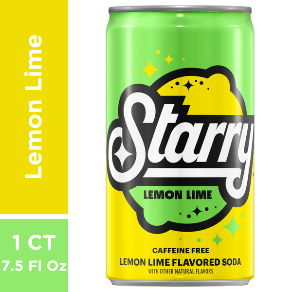 Starry Lemon Lime Soda, Caffeine Free, Mini Cans hero