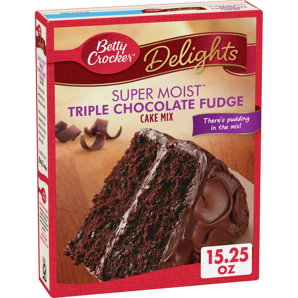 Doughs, Gelatins & Bake Mixes Betty Crocker Super Moist Triple Chocolate Fudge Cake Mix hero