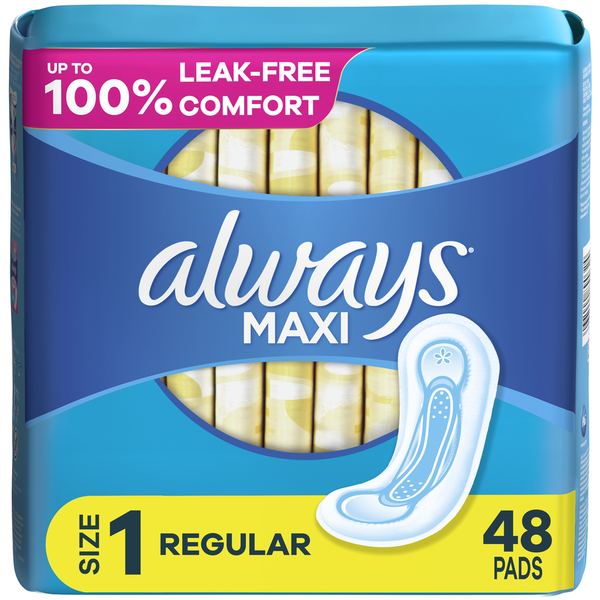 Feminine Care Always Maxi Regular Pads Without Wings hero