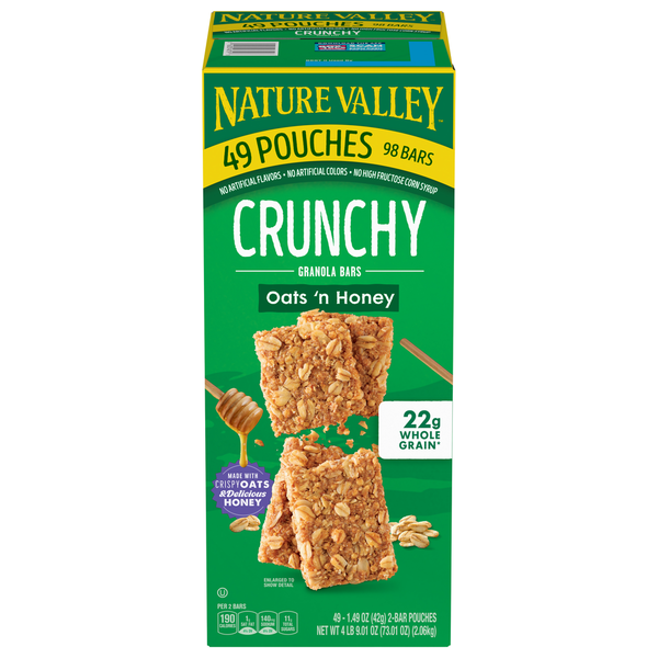 Energy & Granola Bars Nature Valley Granola Bars, Oats 'n Honey, Crunchy hero