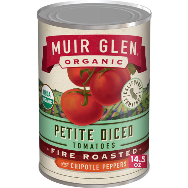 Canned & Jarred Vegetables Muir Glen Organic Fire Roasted Petite Diced Tomatoes, Chipotle Peppers hero