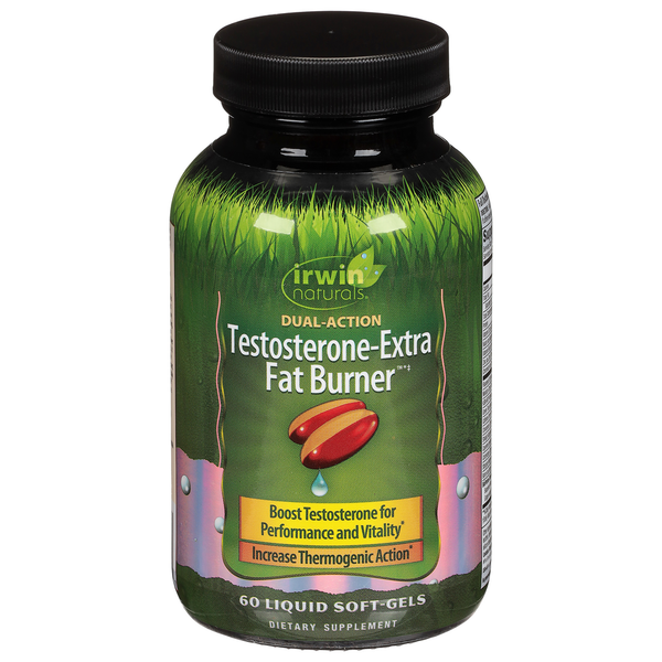 Vitamins & Supplements Irwin Naturals Testosterone-Extra, Fat Burner, Dual Action, Liquid Soft-Gels hero