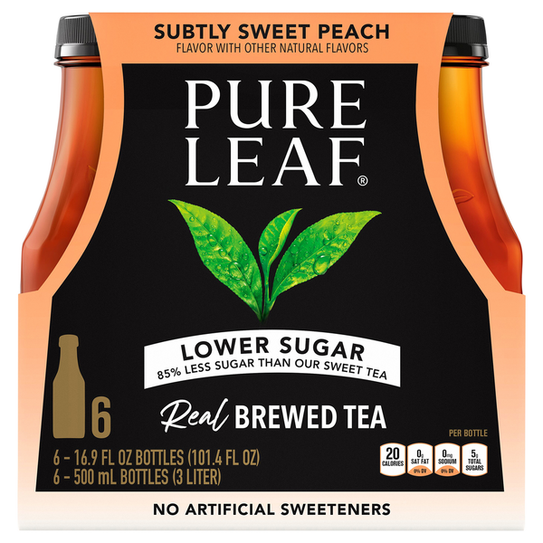 Tea Pure Leaf Brewed Tea, Lower Sugar, Subtly Sweet Peach hero