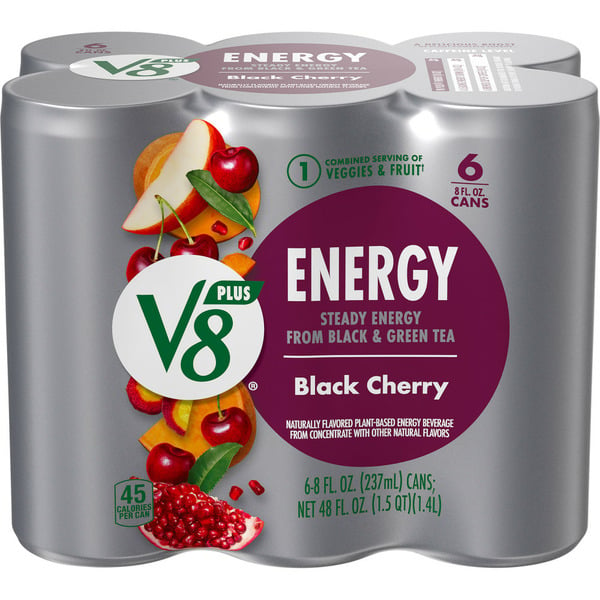 Refrigerated V8 Black Cherry Juice Energy Drink hero