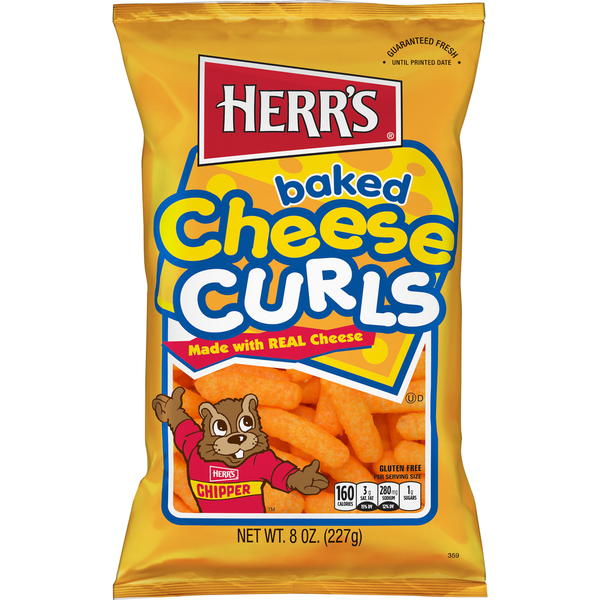 Chips & Pretzels Herr's 8 oz - Baked Cheese Curls hero