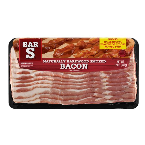 Hot Dogs, Bacon & Sausage Bar-S Naturally Hardwood Smoked Bacon,  Hickory Smoked Flavor hero