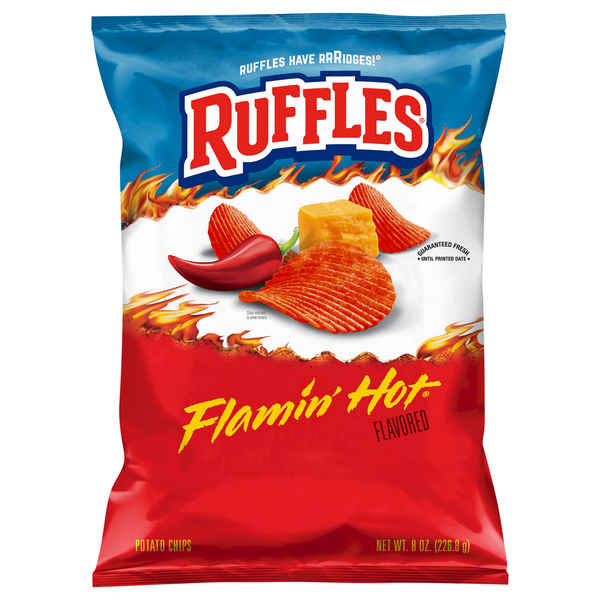 Ruffles Potato Chips, Flamin' Hot Flavored hero