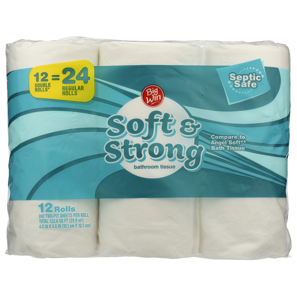 Paper Goods Rite Aid Big Win Soft & Strong Bathroom Tissue 12 Double Rolls hero