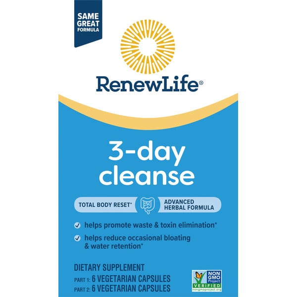 Digestion Renew Life 3-Day Cleanse Total Body Reset Detox Cleanse Capsules, Promotes Digestive Health hero