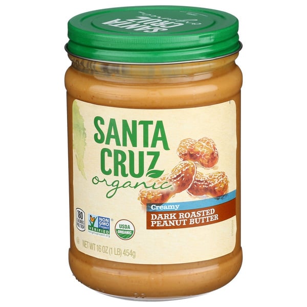 Nut Butters & Fruit Spreads Santa Cruz Organic Peanut Butter, Dark Roasted, Creamy hero