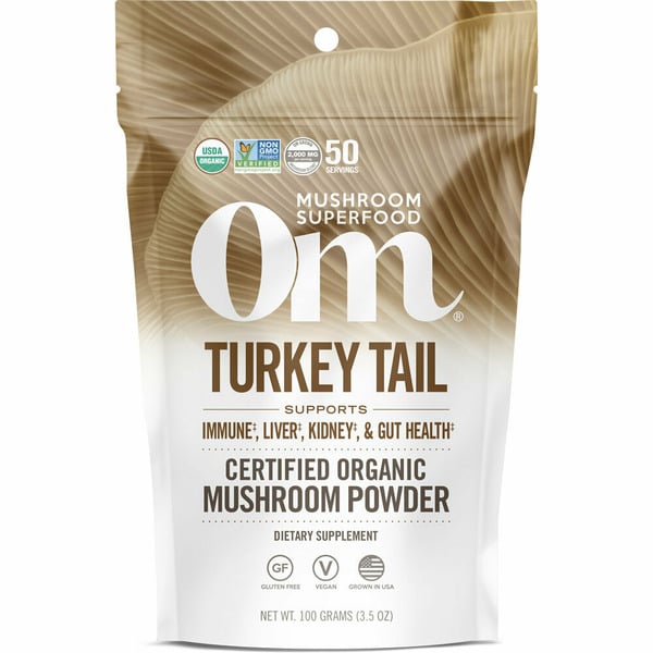 Vitamins & Supplements Om Turkey Tail, Organic Mushroom Powder Supplement, Immune Support hero