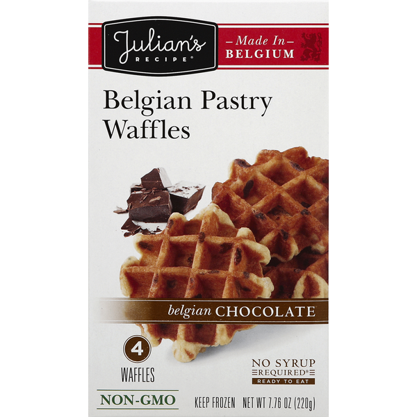 Frozen Breakfast Julian's Recipe Waffles, Belgian Pastry, Belgian Chocolate hero