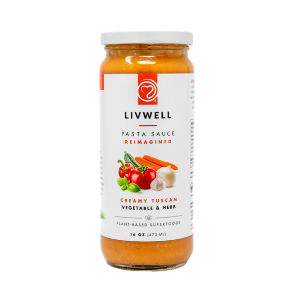 LIVWELL Foods Creamy Tuscan Vegetable and Herb Pasta Sauce ( Dairy Free) hero