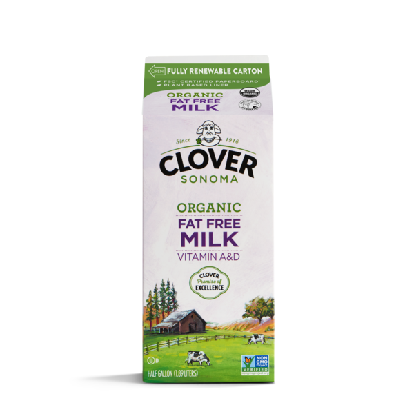 Milk Clover Sonoma Organic Fat Free Milk Half Gallon hero