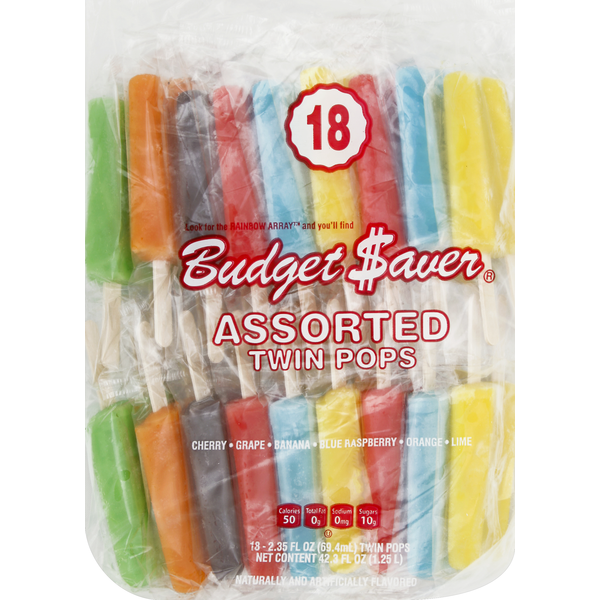 Frozen Dessert Budget Saver Twin Pops, Assorted hero