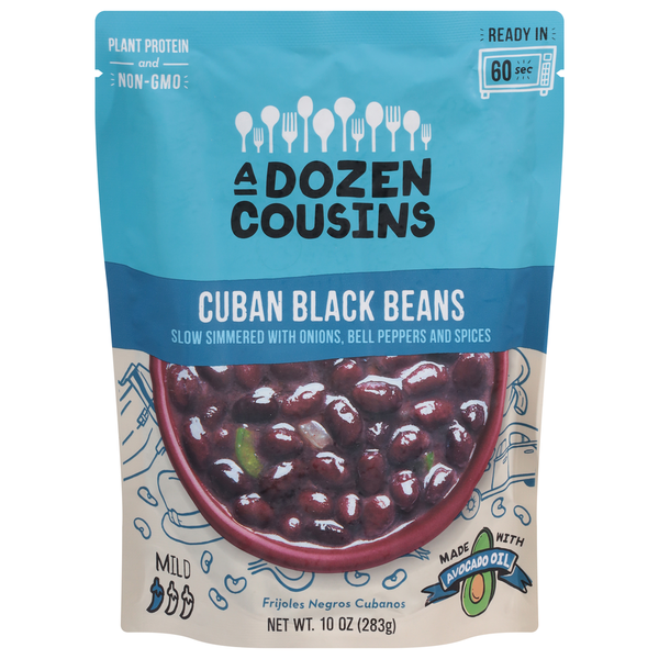 Canned Meals & Beans A Dozen Cousins Black Beans, Cuban, Mild hero