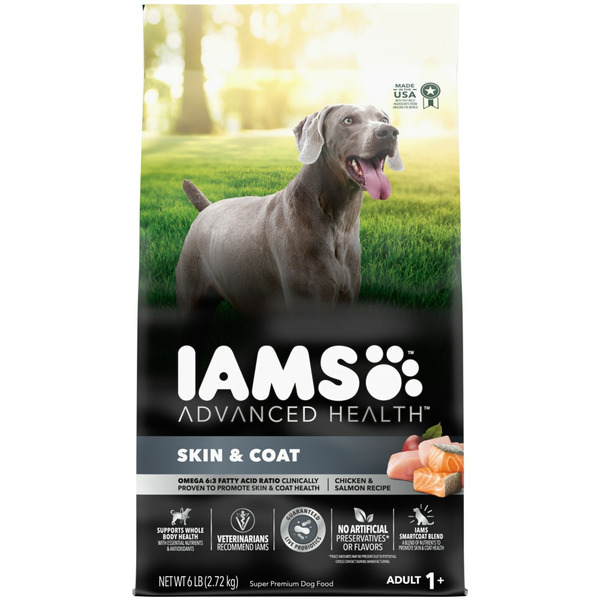 Dog Food IAMS Advanced Health SKIN & COAT Chicken and Salmon Adult Dry Dog Food hero