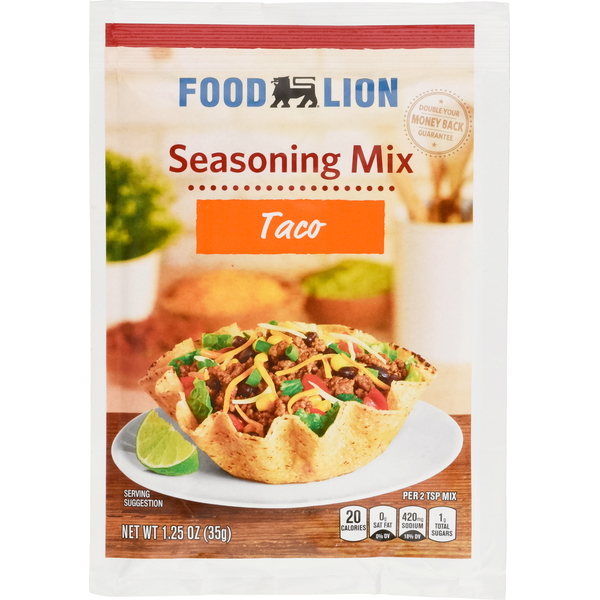 Mexican/Hispanic/Latino Foods Food Lion Seasoning Mix, Taco hero