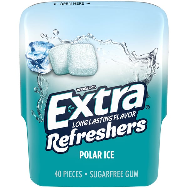 Candy & Chocolate Extra Gum Refreshers Polar Ice Sugar Free Chewing Gum Pieces Bottle hero