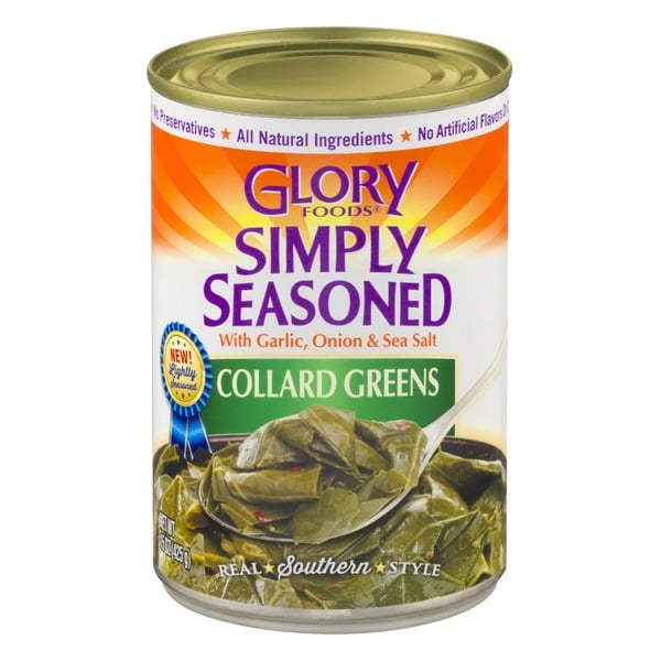 Canned & Jarred Vegetables Glory Foods Simply Seasoned Collard Greens hero