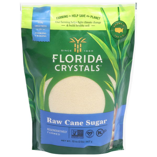 Baking Ingredients Florida Crystals Raw Cane Sugar hero