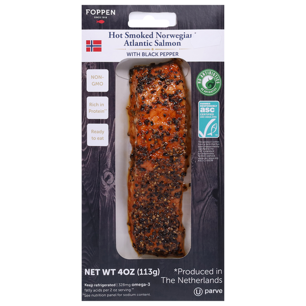 Prepared Meals Foppen Atlantic Salmon, Hot Smoked Norwegian hero