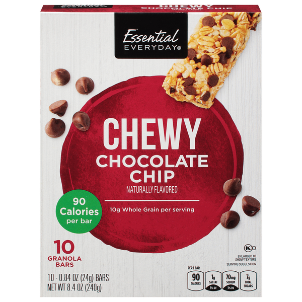 Energy & Granola Bars Essential Everyday Granola Bars, Chocolate Chip, Chewy hero