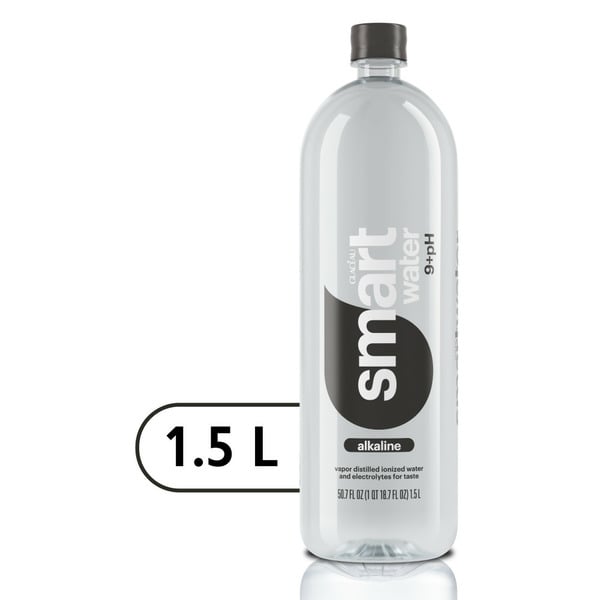 Water, Seltzer & Sparkling Water smartwater Alkaline Water, Premium Vapor Distilled Enhanced Water Bottle hero