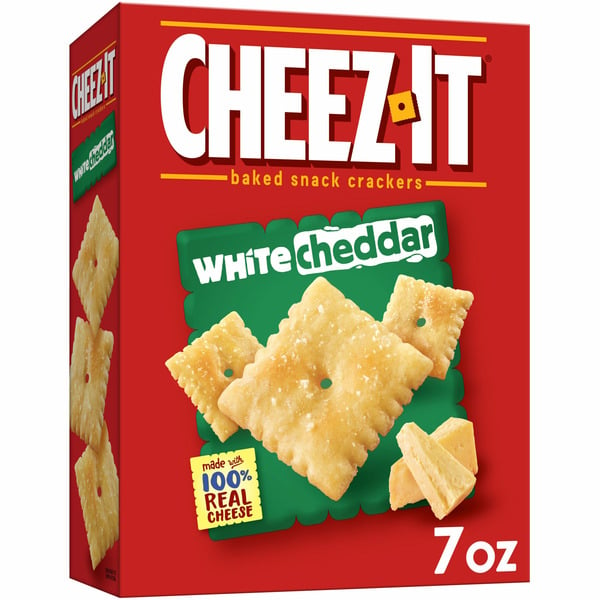 Crackers Cheez-It Cheese Crackers, Baked Snack Crackers, White Cheddar hero