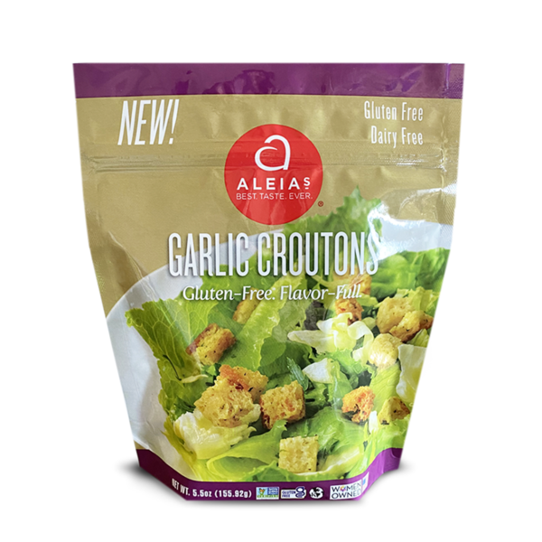 Salad Dressing & Toppings Aleia's Garlic Croutons, Gluten Free, Dairy Free hero