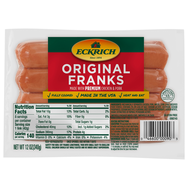 Hot Dogs, Bacon & Sausage Eckrich Original Franks hero