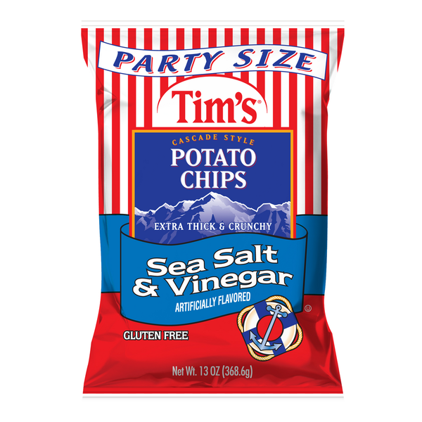 Chips & Pretzels Tims 13 oz Sea Salt & Vinegar Extra Thick & Crunchy Potato Chips hero