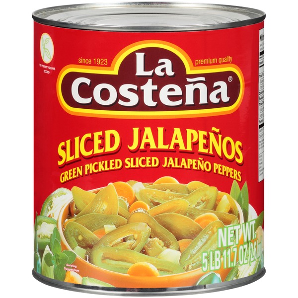 Latino Foods La Costeña Green Pickled Sliced Jalapeno Peppers hero