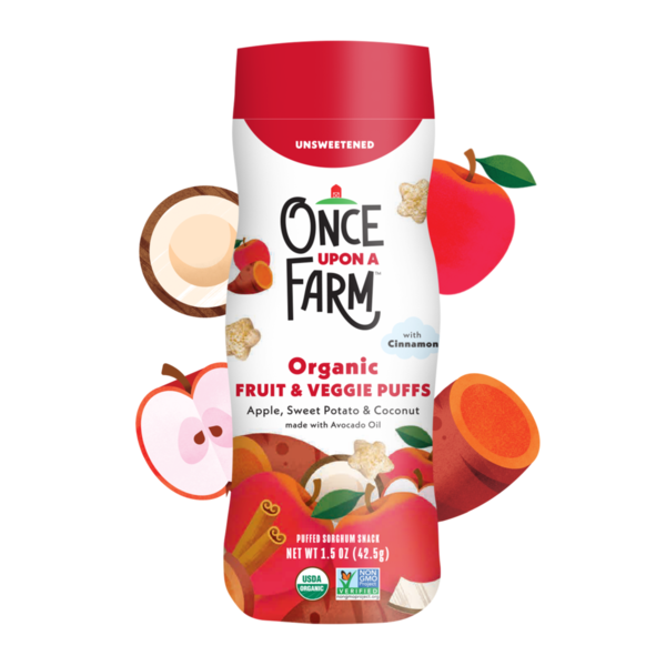 Once Upon a Farm Organic Baby Puffs, Apple, Sweet Potato & Coconut hero