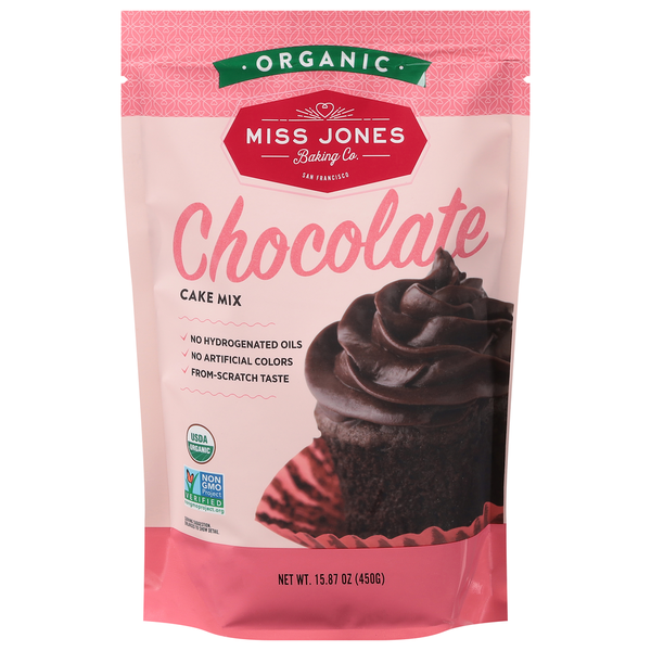 Doughs, Gelatins & Bake Mixes Miss Jones Baking Co. Cake Mix, Organic, Chocolate hero