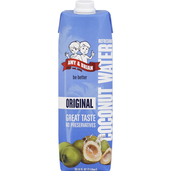 Juice & Nectars Amy & Brian Coconut Water, Refreshing, Original hero